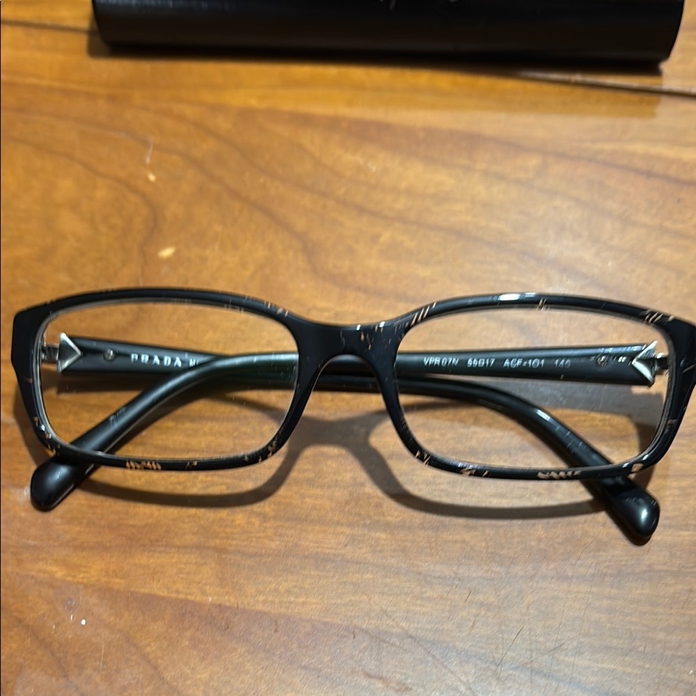 Prada Black Rectangular Glasses - Picture 2 of 7